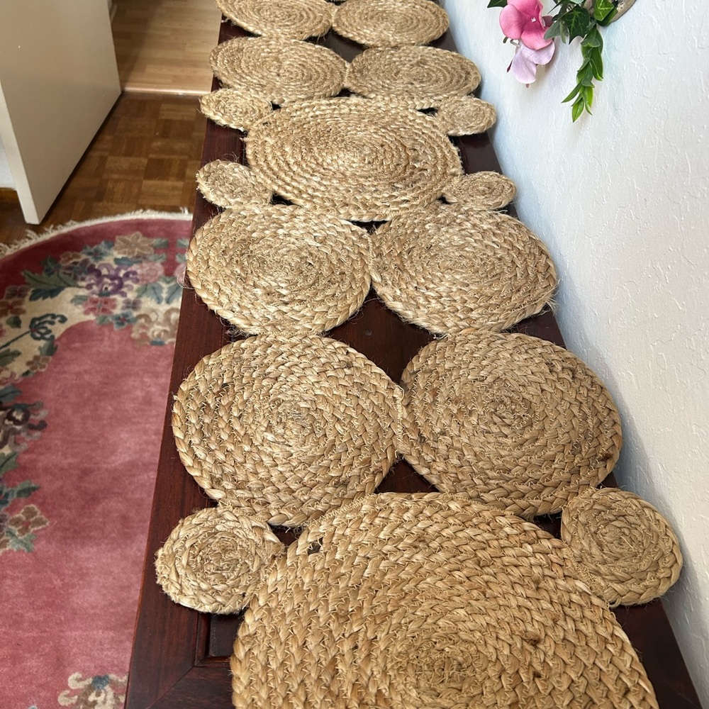 Natural Woven Straw Table Runner